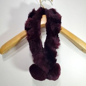 Real Fur Scarf Deep Burgundy
